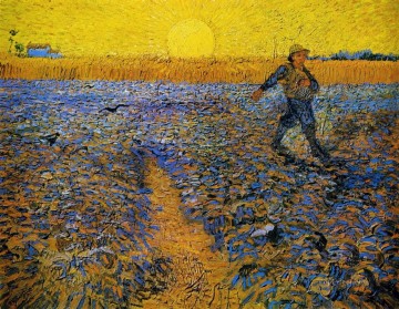 Vincent Van Gogh Painting - Sower with Setting Sun after Millet Vincent van Gogh